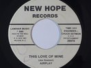 70s Soul Funk 45 AIRPLAY This Love Of Mine/Mystery Woman on New Hope