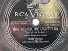1950 Betty Hutton 78 RPM Who Kicked Light Plug / He's A Demon Devil Doll J1