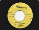 ROCKABILLY SURF SEMI INSTROS  45 -THUNDER ROCKS- WHATS THE WORD -  HEAR ROSELAWN