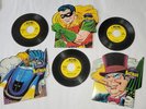 1966 BATMAN PENGUIN & ROBIN 45 rps - SYNTHETIC PLASTICS BT 99 BT 96 BT 97  VG+++