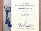 Martzy Johanna, Bach solo violin Columbia 33CX 1286, made in England,