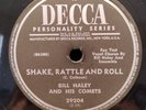 RARE VG EARLY ROCK 78 Bill Haley Shake Rattle Roll ABC Boogie DECCA 29204 WHITE