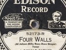 1927 J. Donald Parker Edison Diamond Disc 80 RPM Al Jolson Four Walls 52173 J2