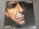 Leonard Cohen – Various Positions Vinyl Record FIRST UK Pressing 1984 Hallelujah