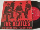 Very rare The Beatles single She Loves You Red Parlophone R 5055 Sweden VG/VG
