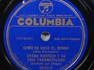1937 afrocuban 78 rpm CHAGO RODRIGO Y SU TRIO PANAMERICANO Como Se Hace El Bongo