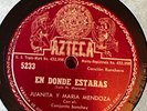 Latin 78 Azteca Dueto Juanita Y Maria Mendoza En Donde Estaras Jugue Y Perdi VG