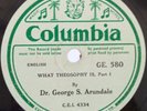 78 RPM Shellac- Dr. George S. Arundale -What Theosophy is-Made in India 1930's