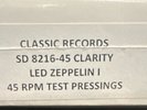Led Zeppelin I - Classic Records Clarity 45 RPM Test LTD # 9 / 45 Sealed
