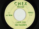 Doo-Wop R&B 45 - Valume's (Volumes) - I Love You - Chex - early misprint
