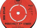 BOB DYLAN Positively 4th Street on Columbia '60s folk rock UK import 45 HEAR