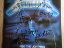 Metallica LP Ride The Lightning RED VINYL EU Roadrunner 1st Press FULLY SIGNED