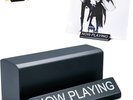 Now Playing Vinyl Record Stand - Classic Black Wooden Vinyl Record Holder for Al