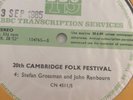 Ralph McTell Stefan Grossman 20th Cambridge Folk Festival BBC Transcription LP