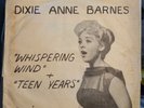 DIXIE ANNE BARNES whispering wind / teen years RARE TEEN PICTURE SLEEVE 45 vg+