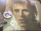 David Bowie autographed Space Oddity LP, VG+, “dog tag” promo from Diamond Dogs+