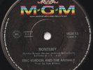 ERIC BURDON & THE ANIMALS 45: MONTEREY/AIN'T IT SO AUSSIE MGM 13  EX-/EX-   1967