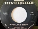 THE FOUR TOPS Pennies From Heaven +Where You Are '62 RIVERSIDE 45 Pre-Motown VG+