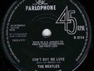 POP VINYL RECORDS - BEATLES - CAN'T BUY ME LOVE  - UK PARLOPHONE - SOLID CENTRE
