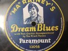 1920s Black Prewar Blues Ma Rainey Dream Blues Paramount Picture Labe E-- 78 RPM