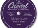 Super Rare 1958 TOMMY SANDS Rockabilly 78 RPM Record. The Worryin’ Kind