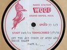 BRUCE GRANT WGRD GRAND RAPIDS RADIO 1956 ACETATE 16