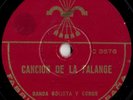 CARA AL SOL Spanish FASCIST Anthem FALANGE RARE 78rpm Schellackplatte TOP