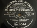Early One Sided Columbia 78RPM Bob Roberts - I’m On The Water Wagon Now 1644 V++