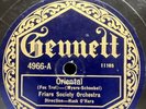 Jazz-78 RPM-Friars Society Orchestra-Gennett 4966-Oriental/Farewell Blues-Hot-V+