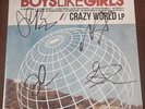 COVER SIGNED  Boys Like Girls Crazy World LP On Blue Marble Vinyl Record