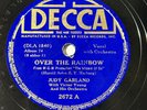 Judy Garland-Over The Rainbow/The Jitterbug 1939 Decca 78 Wizard Of Oz VG+