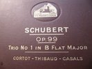 1926 Pablo CASALS Jacques THIBAUD Alfred CORTOT SCHUBERT Piano Trio B flat major