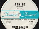 RANDY & THE RAINBOWS 45: DENISE b/w COME BACK AUSSIE  FESTIVAL 433  VG/NM  1963