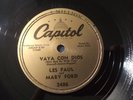 Les Paul And Mary Ford – Vaya Con Dios NM Promo Gold Label 78RPM Capitol Record