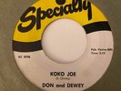 Mod R&B Rocker 45 DON & DEWEY Koko Joe/The Letter Speciality HEAR