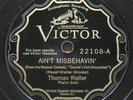 Fats Waller - Ain't Misbehavin' / Sweet Savannah Sue (Shellac, 10