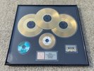 U2 : RIAA GOLD-AWARD - DISCOTHEQUE - PRESENTED TO THE EDGE - 77 CM X 72 CM