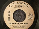 BOB DYLAN 45RPM BLOWIN' IN THE WIND SCARCE BLACK TEXT 1963 WHITE LABEL PROMO
