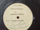 BURGESS MEREDITH - PERSONAL MESSAGE FOR GEORGE RUSSELL - AUTOGRAPHED RECORD