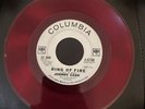 RARE - Johnny Cash Ring of Fire RED Vinyl Columbia 2 EYE White Label Promo 45rpm