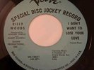 Billy Woods  I Don't Want To Lose Your Love / No One To Blame USA Verve Demo