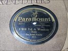 VINTAGE Paramount Vinyl 2-sided Record 78RPM I Will Tell A Wondrous Story