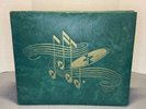 Vtg 50-60's 45 RPM Record Storage Album for 18 Records Green Writing in Index
