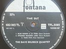 DAVE BRUBECK - TIME OUT - 1959 -TFL 5085   ***ORGINAL MONO FONTANA PRESS*** RARE