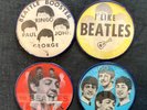THE BEATLES -  4 x Vari-Vue - Flasher Button / Badge - Misprint Beattle Booster