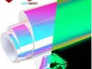 Glow in the Dark Permanent Adhesive Vinyl Holographic Iridescent Vinyl Opal whit