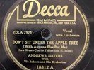 78 RPM Don't Sit Under The Apple Tree Sonya's Cafe Andrews Sisters 18312