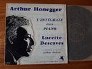 HONEGGER / Lucette DESCAVES piano FRENCH LP VERSAILLES MEDX 12004  EX+