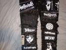Crust Punk Pants Hand Sewn Hand Painted Crass Shitlickers GBH Anti Cimex