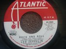 45 RPM Atlantic 2865 Led Zeppelin Rock N Roll Promo 1972 Double Sided White Lbl